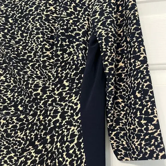 Ralph Lauren Sheath Dress Navy Tan Sz 10 Petite Business Casual Workwear Office - Picture 7 of 10